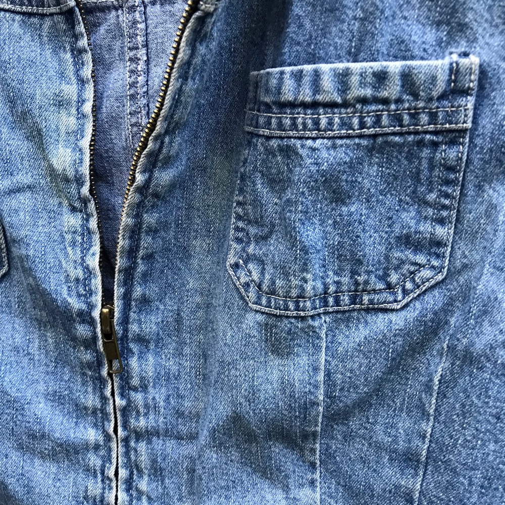 vintage distressed acid wash denim vest jacket - Picture 3 of 5